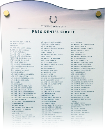 President's Circle Wall of Faith