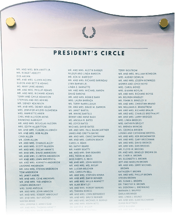 President's Circle Wall of Faith President's Circle Wall of Faith