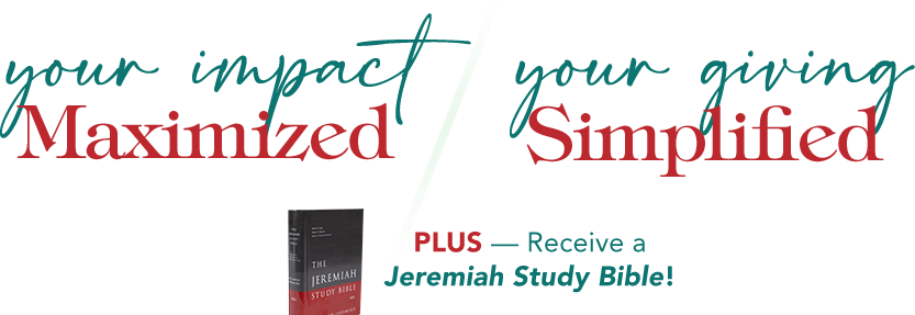 Partner with Dr. Jeremiah in ministry