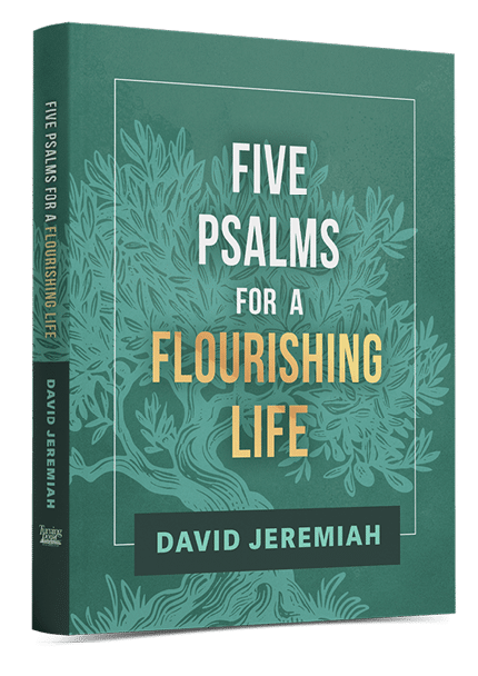 A book titled Five Psalms for a Flourishing Life. AI generated content