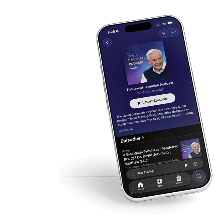 A cell phone with a podcast playing. AI generated content