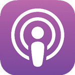 A purple icon with a speaker symbol and a person inside. AI generated content