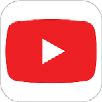 A red and white video play button. AI generated content