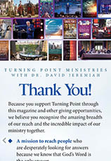 A magazine cover with a blue background and a picture of a church. AI generated content