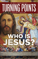 A painting of Jesus is on the cover of Turning Points. AI generated content