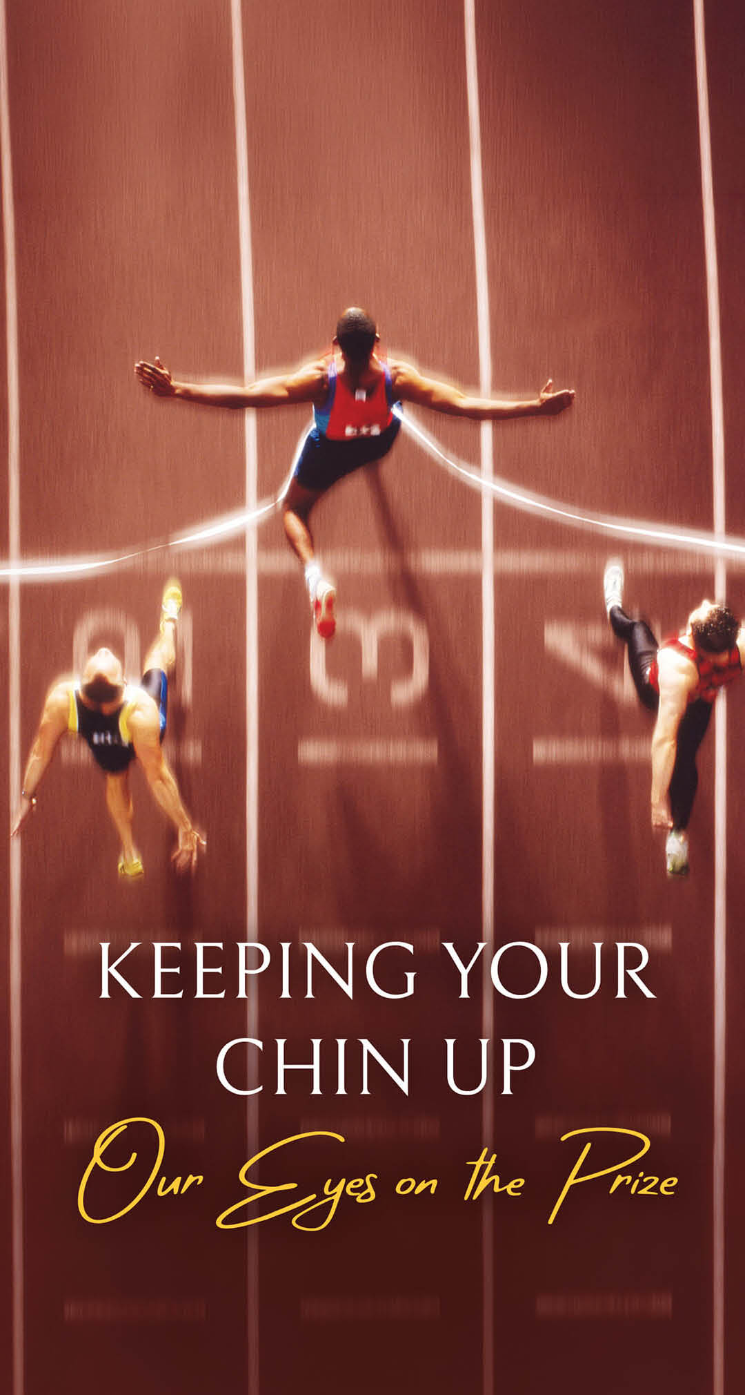 A man is shown jumping in the air, with his head above the rest of his body. The image is titled “Keeping Your Cain Up." AI generated content