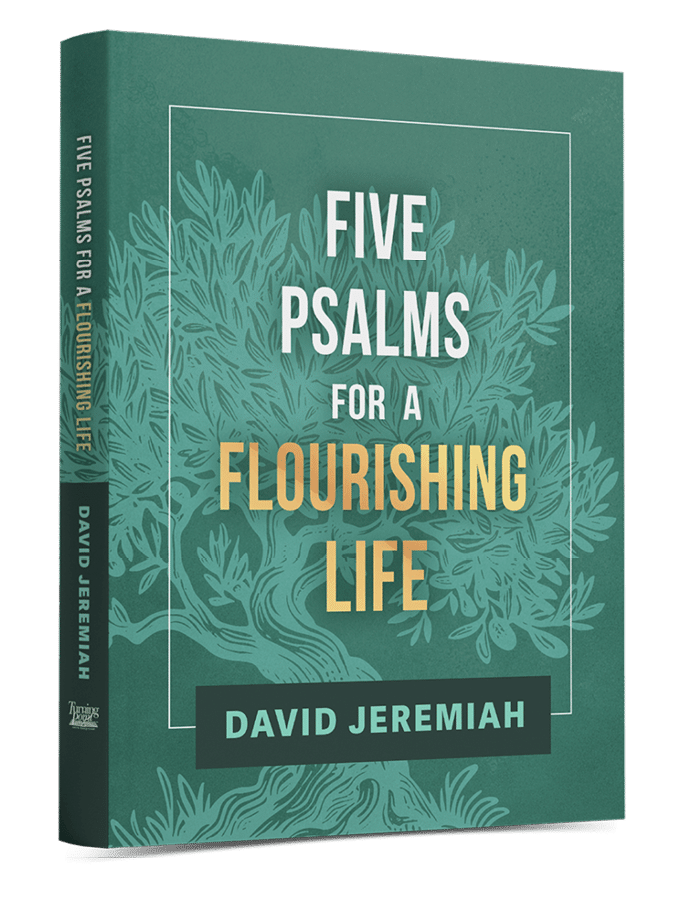 A book titled Five Psalms for a Flourishing Life. AI generated content