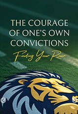 A book cover with a lion on it. AI generated content