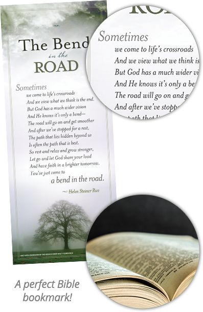 The Bend in the Road Bookmark With Poem